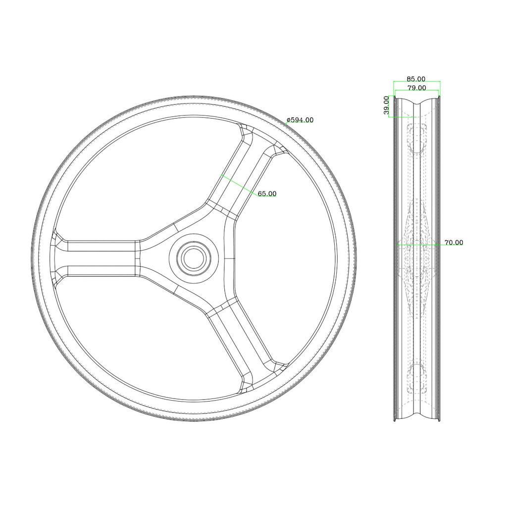 27.5er 85mm 3S Fat Bike Wheels - Triaero
