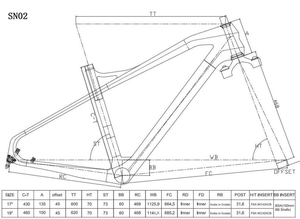 Fat Bike Frame SN02 EU - Triaero
